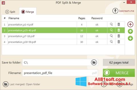 Snimak zaslona PDF Split and Merge Windows 8.1