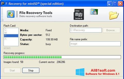 Snimak zaslona F-Recovery SD Windows 8.1