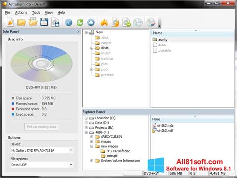 Snimak zaslona Astroburn Lite Windows 8.1