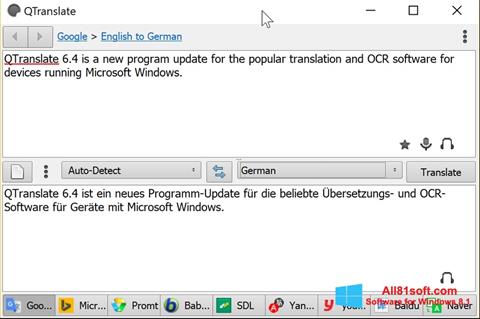 Snimak zaslona QTranslate Windows 8.1