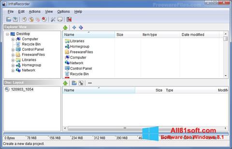 Snimak zaslona InfraRecorder Windows 8.1