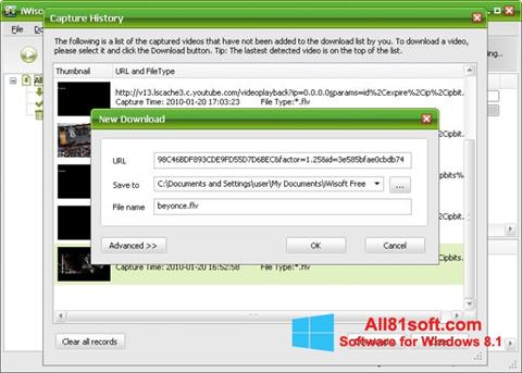 Snimak zaslona Free Video Catcher Windows 8.1