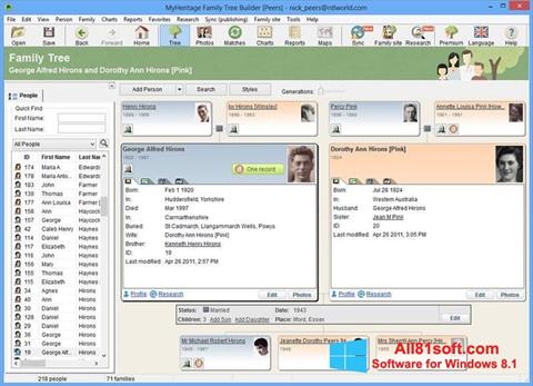 Snimak zaslona Family Tree Builder Windows 8.1