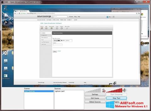 Snimak zaslona Open Broadcaster Software Windows 8.1