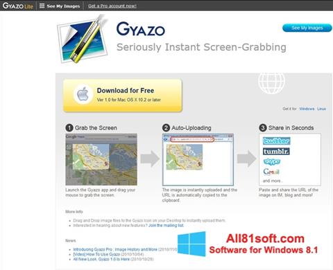 Snimak zaslona Gyazo Windows 8.1