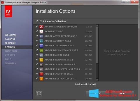 Snimak zaslona Adobe Application Manager Windows 8.1