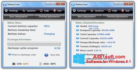 Snimak zaslona BatteryCare Windows 8.1