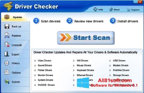 Snimak zaslona Driver Checker Windows 8.1