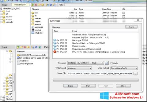 Snimak zaslona UltraISO Windows 8.1