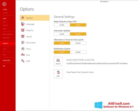 Snimak zaslona PDF Architect Windows 8.1