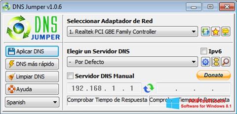 Snimak zaslona DNS Jumper Windows 8.1