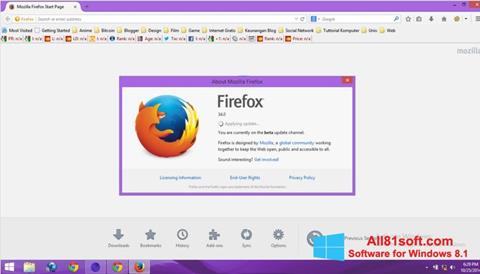Snimak zaslona Mozilla Firefox Offline Installer Windows 8.1