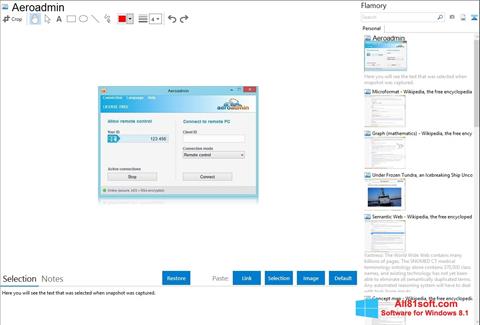 Snimak zaslona AeroAdmin Windows 8.1