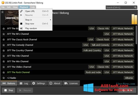 Snimak zaslona Screamer Radio Windows 8.1