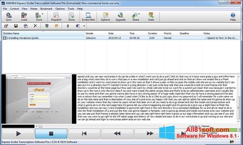 Snimak zaslona Express Scribe Windows 8.1