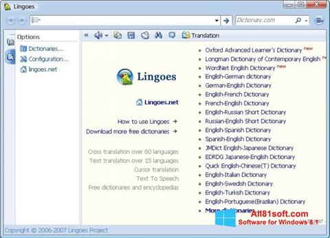 Snimak zaslona Lingoes Windows 8.1