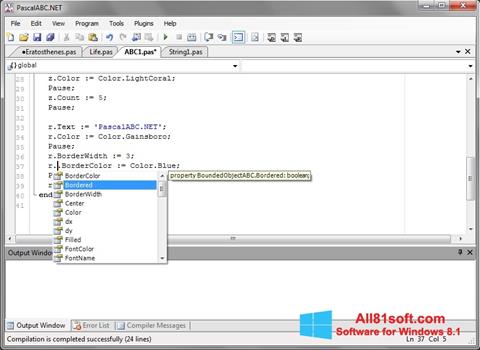 Snimak zaslona Pascal ABC Windows 8.1