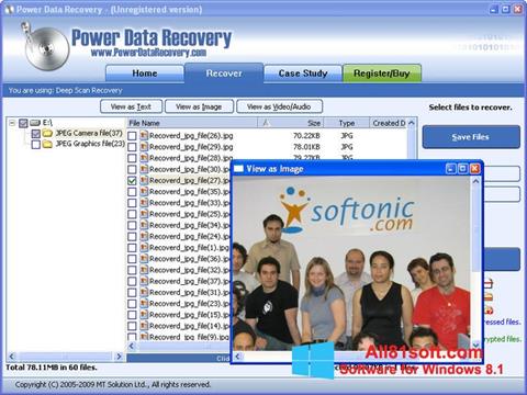 Snimak zaslona Power Data Recovery Windows 8.1