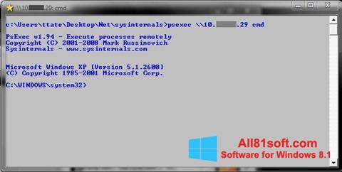 Snimak zaslona PsExec Windows 8.1