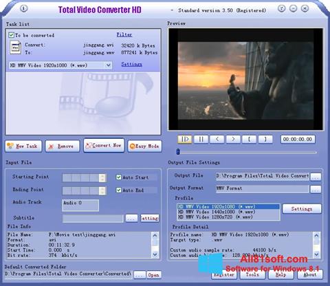 Snimak zaslona Total Video Converter Windows 8.1