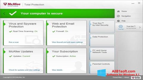 Snimak zaslona McAfee Total Protection Windows 8.1