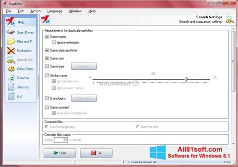 Snimak zaslona DupKiller Windows 8.1