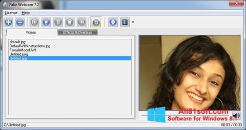 Snimak zaslona Fake Webcam Windows 8.1