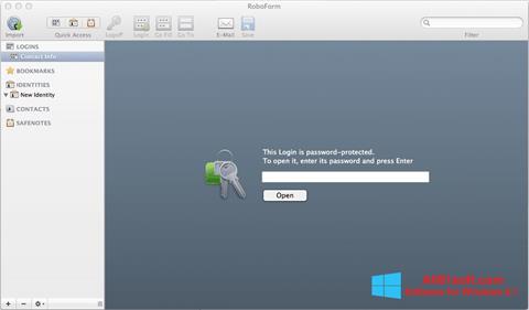Snimak zaslona RoboForm Windows 8.1