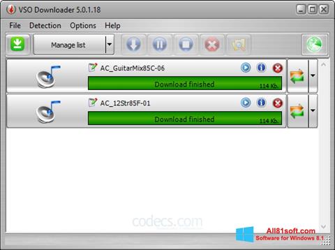 Snimak zaslona VSO Downloader Windows 8.1