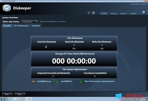 Snimak zaslona Diskeeper Windows 8.1