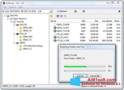 Snimak zaslona IsoBuster Windows 8.1