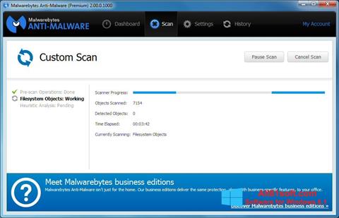 Snimak zaslona Malwarebytes Anti-Malware Windows 8.1
