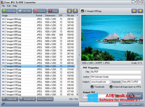 Snimak zaslona JPG to PDF Converter Windows 8.1