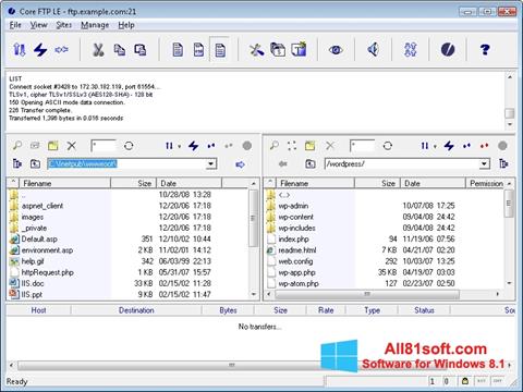 Snimak zaslona Core FTP Windows 8.1