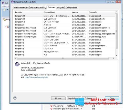 Snimak zaslona Eclipse Windows 8.1