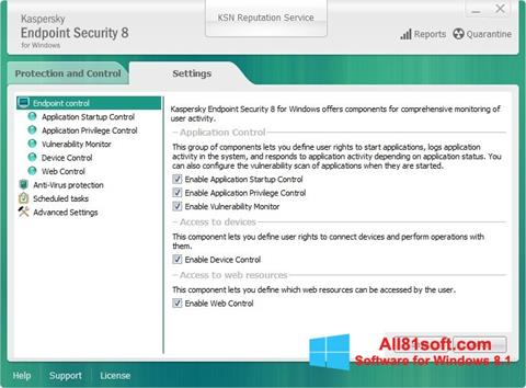 Snimak zaslona Kaspersky Endpoint Security Windows 8.1