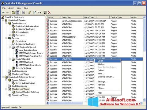Snimak zaslona DeviceLock Windows 8.1