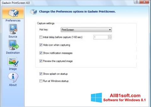 Snimak zaslona Gadwin PrintScreen Windows 8.1