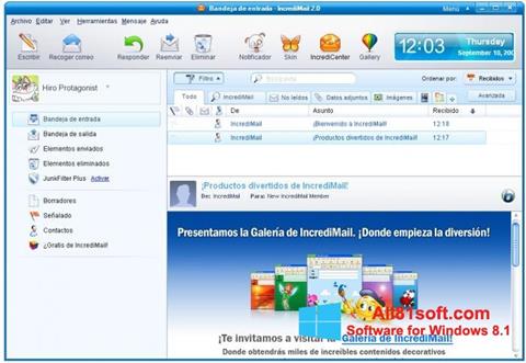 Snimak zaslona IncrediMail Windows 8.1