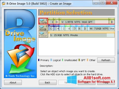 Snimak zaslona R-Drive Image Windows 8.1