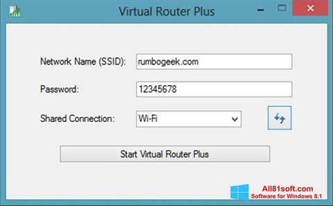 Snimak zaslona Virtual Router Plus Windows 8.1