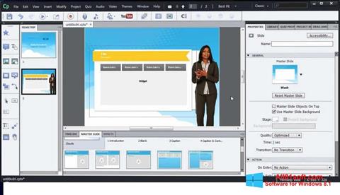 Snimak zaslona Adobe Captivate Windows 8.1