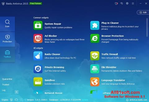 Snimak zaslona Baidu Antivirus Windows 8.1