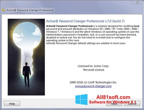 Snimak zaslona Active Password Changer Windows 8.1