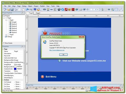 Snimak zaslona AutoPlay Media Studio Windows 8.1