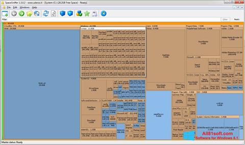 Snimak zaslona SpaceSniffer Windows 8.1