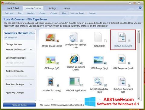 Snimak zaslona IconPackager Windows 8.1