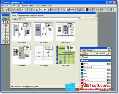 Snimak zaslona Adobe PageMaker Windows 8.1