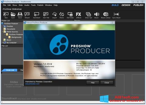 Snimak zaslona ProShow Producer Windows 8.1