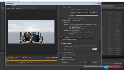 Snimak zaslona Adobe Media Encoder Windows 8.1